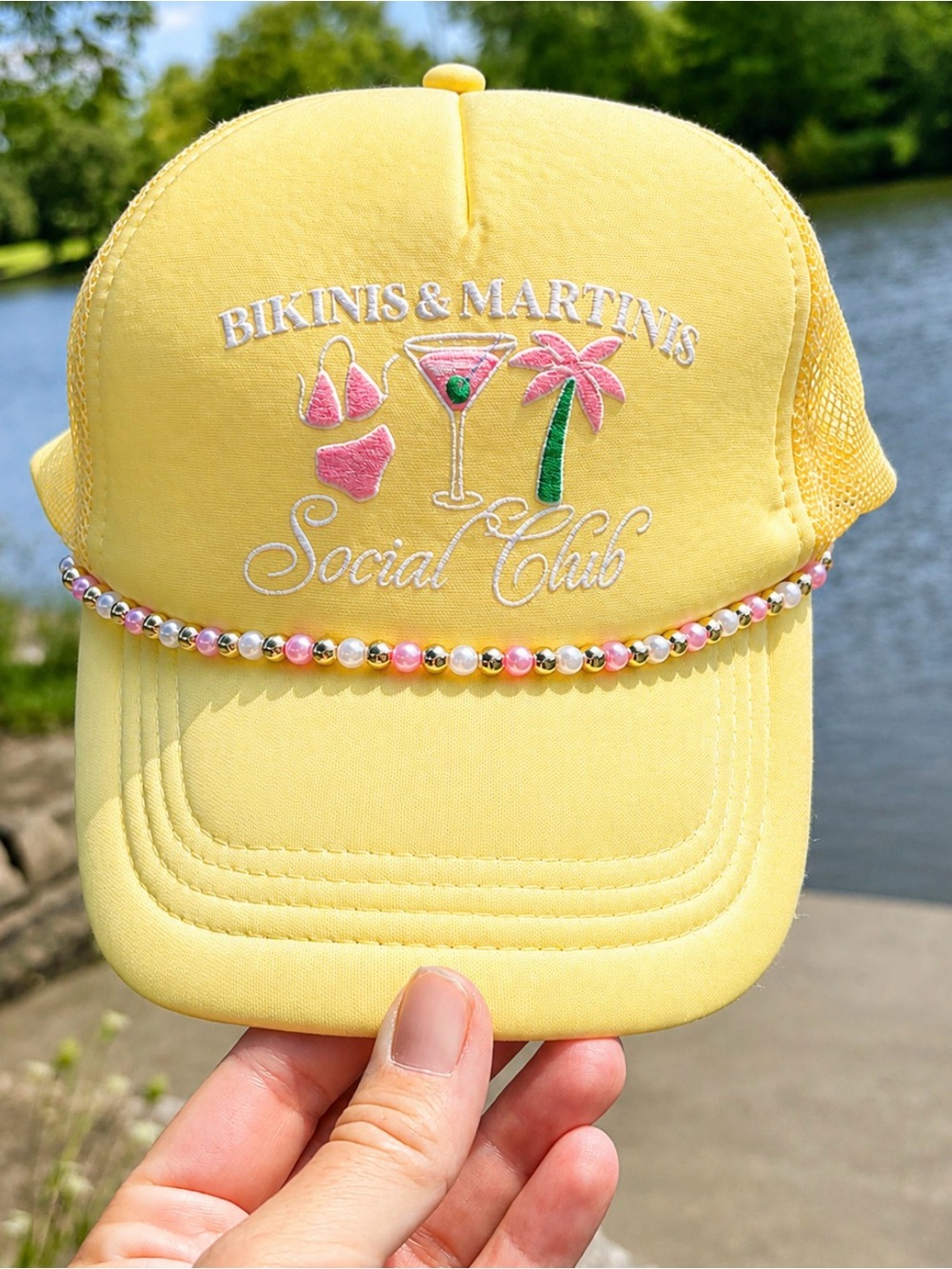 Social Club Yellow Womens Trucker Hat